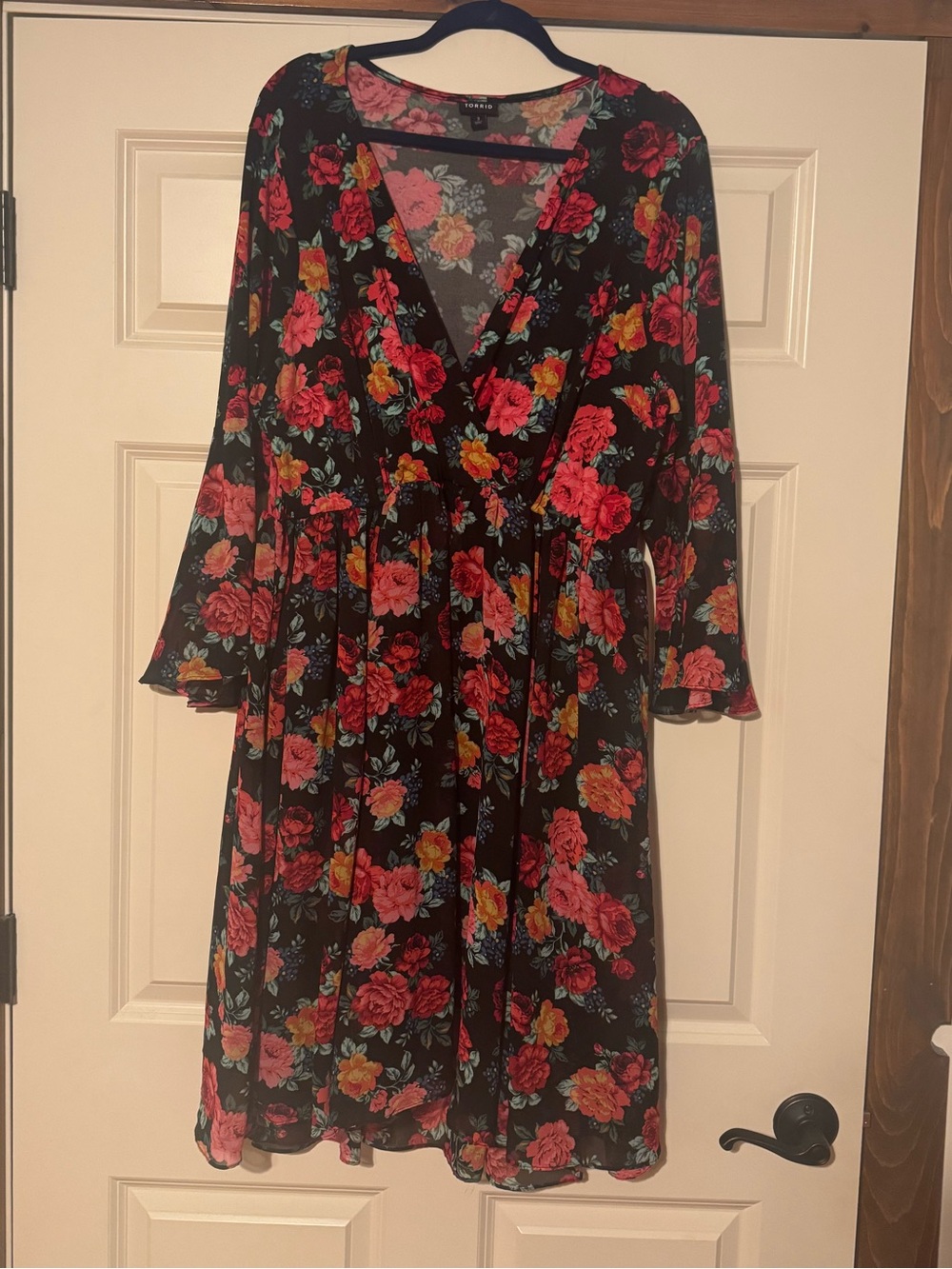 Torrid Mini Chiffon And Studio Knit Surplice Dress